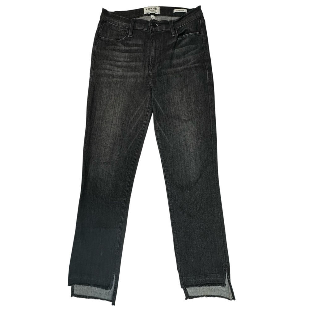 Frame Denim Le High Straight Charcoal Grey Black 27